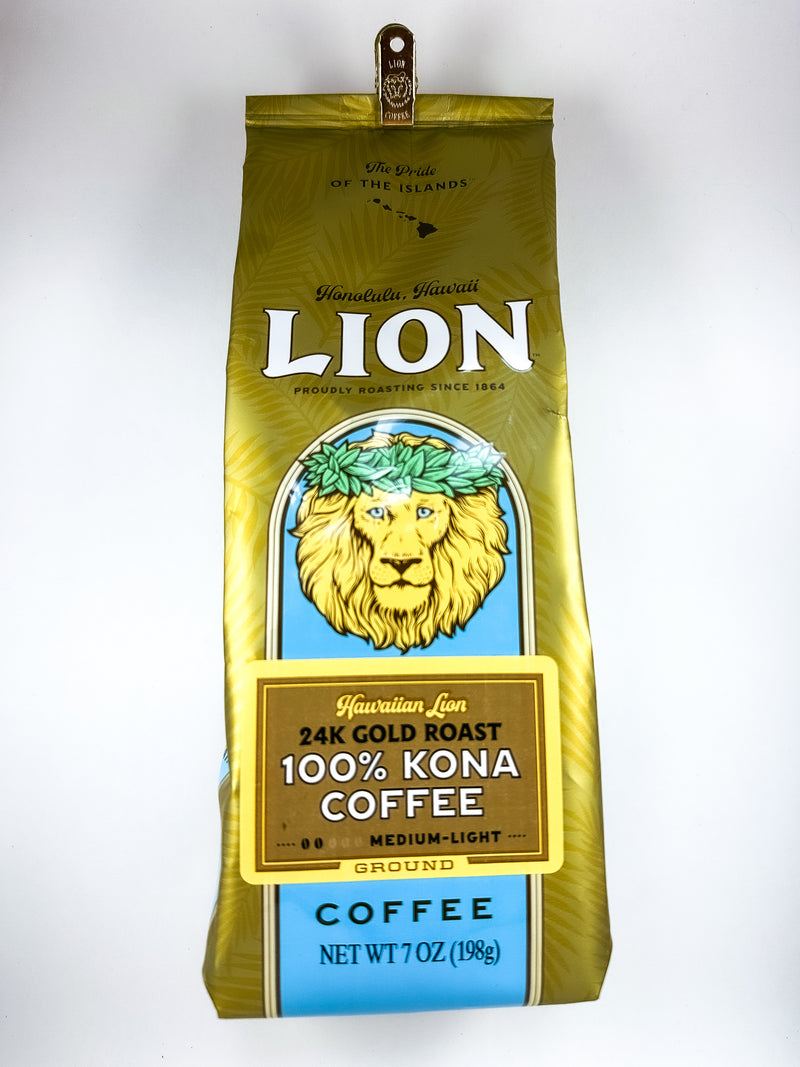 Hawaiian Lion 24K Gold Roast 100% Kona Coffee (Medium-Light Roast)